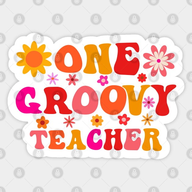 One Groovy Teacher Sticker by yasminepatterns